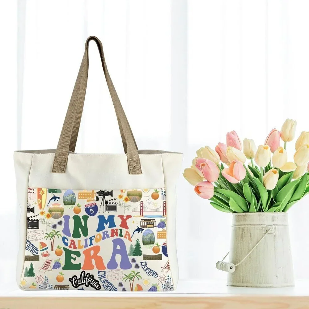 Canvas Tote Bag Large Capacity Waterproof Casual Travel Shopping Bag
